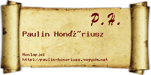 Paulin Honóriusz névjegykártya